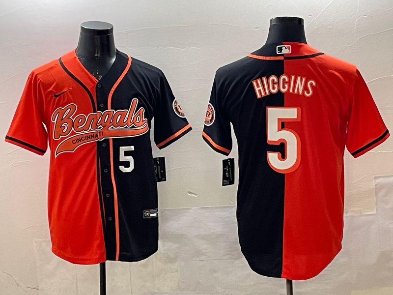 Men Cincinnati Bengals #5 Hiccins Orange Black Joint Name 2025 Nike Limited NFL Jersey style 7->cincinnati bengals->NFL Jersey